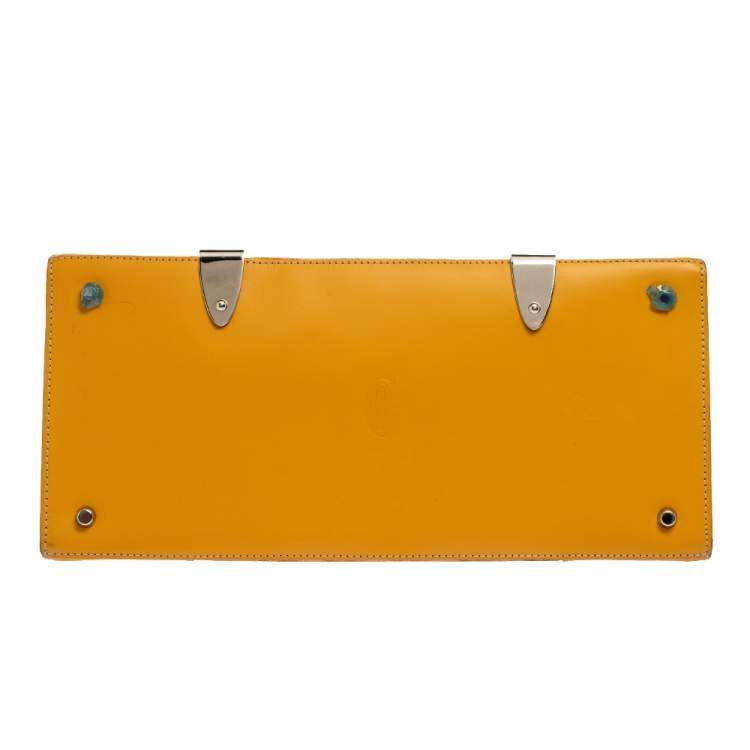 Pre Owned Goyard Yellow Coated Canvas and Leather MM Saigon Top Handle Bag