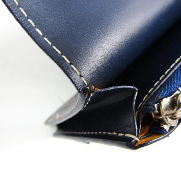 Pre Owned Goyard Navy Blue Coated Canvas Richelieu Wallet
