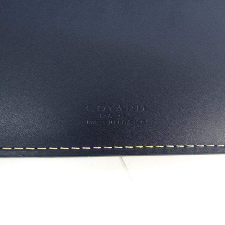 Pre Owned Goyard Navy Blue Coated Canvas Richelieu Wallet