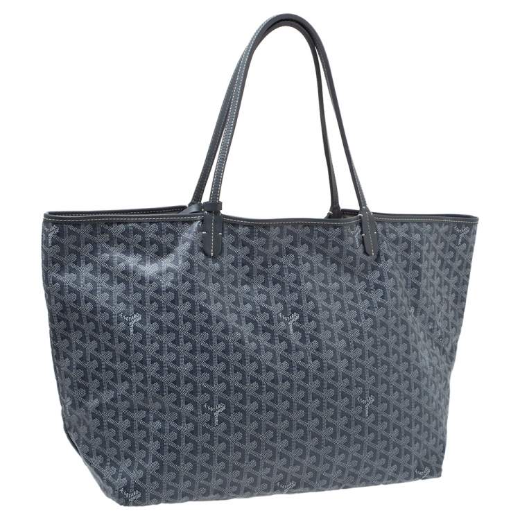 Pre Owned Goyard Grey/White Goyardine Coated Canvas St. Louis GM Tote