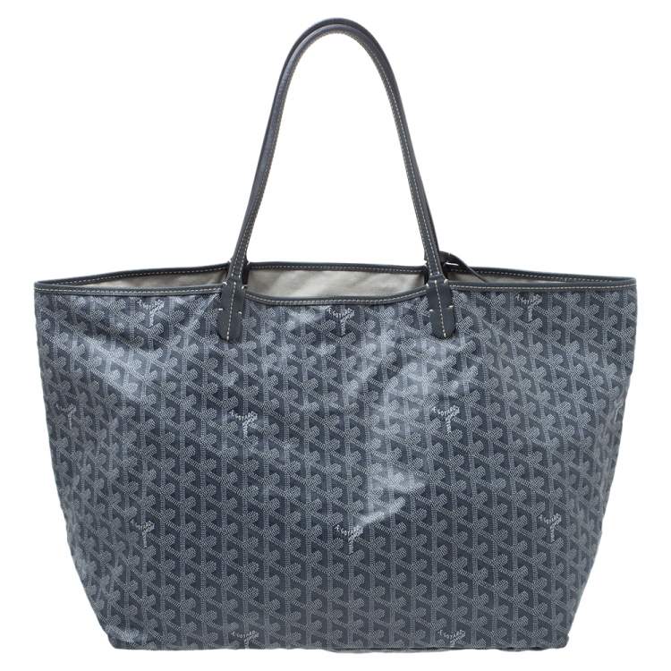 Pre Owned Goyard Grey/White Goyardine Coated Canvas St. Louis GM Tote
