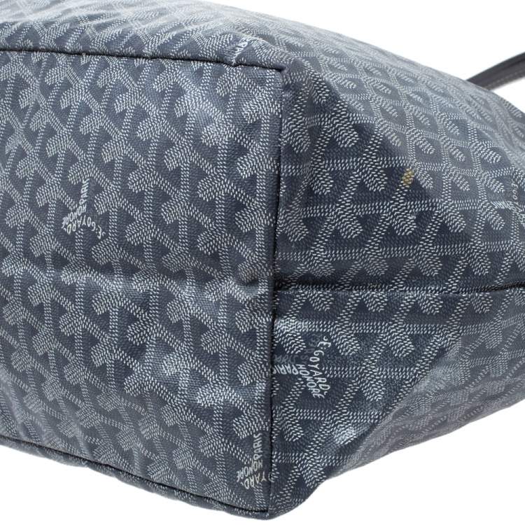 Pre Owned Goyard Grey/White Goyardine Coated Canvas St. Louis GM Tote