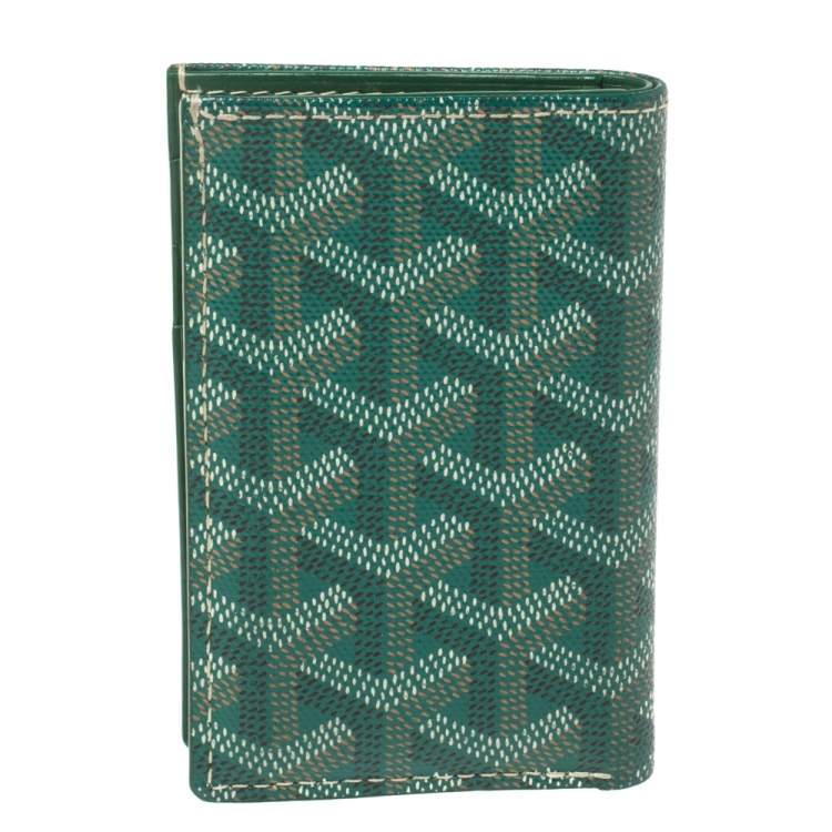 Pre Owned Goyard Green Goyardine Coated Canvas St. Marc Card Holder 