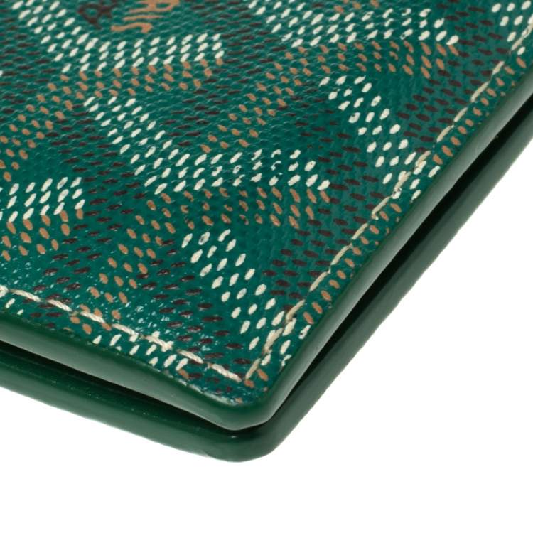 Pre Owned Goyard Green Goyardine Coated Canvas St. Marc Card Holder 