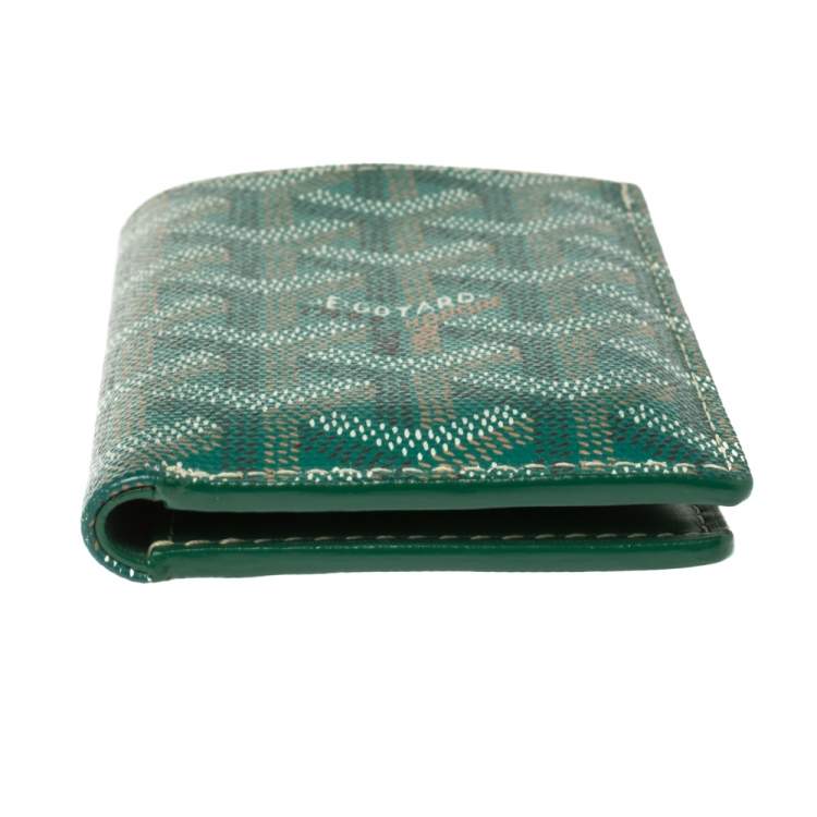 Pre Owned Goyard Green Goyardine Coated Canvas St. Marc Card Holder 
