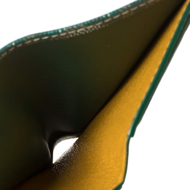 Pre Owned Goyard Green Goyardine Coated Canvas St. Marc Card Holder 