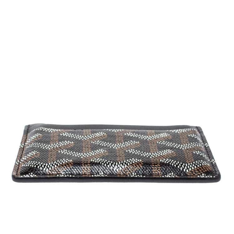 Pre Owned Goyard Black Goyardine Coated Canvas and Leather Saint Sulpice Card Holder