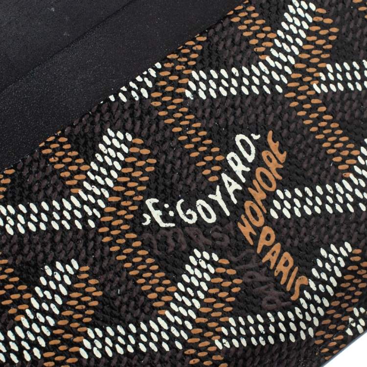 Pre Owned Goyard Black Goyardine Coated Canvas and Leather Saint Sulpice Card Holder