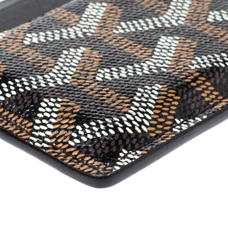 Pre Owned Goyard Black Goyardine Coated Canvas and Leather Saint Sulpice Card Holder