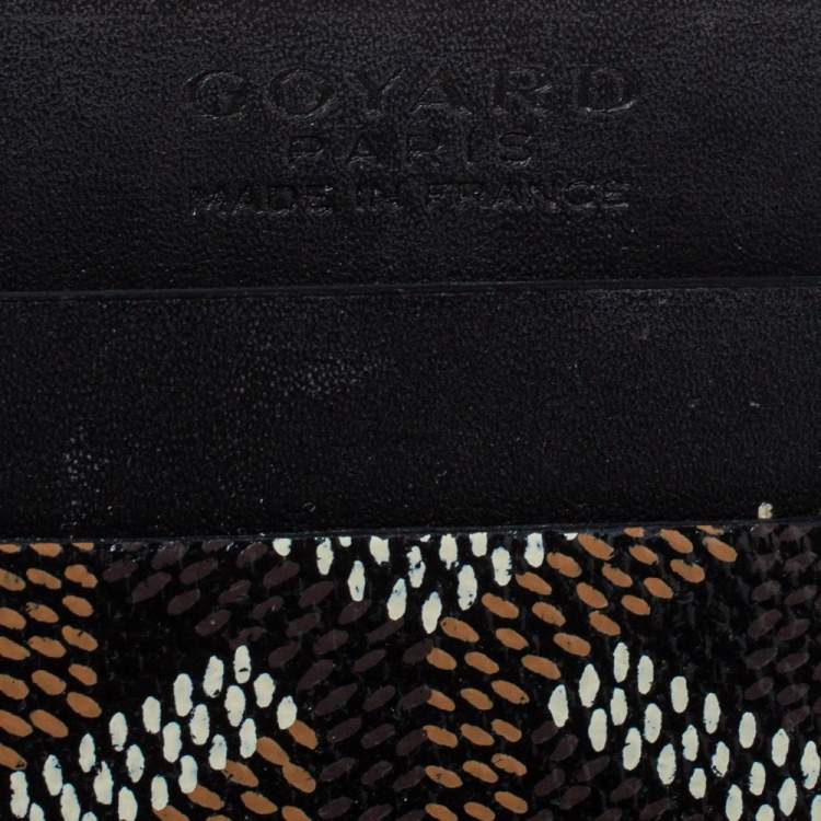 Pre Owned Goyard Black Goyardine Coated Canvas and Leather Saint Sulpice Card Holder