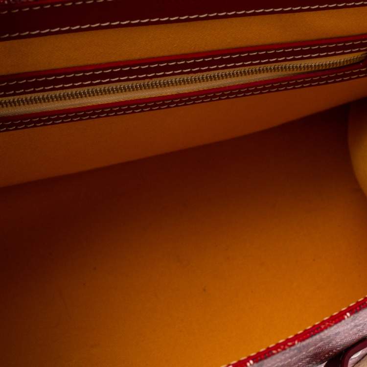 Pre Owned Goyard Red Goyardine Coated Canvas and Leather Saigon Top Handle Bag