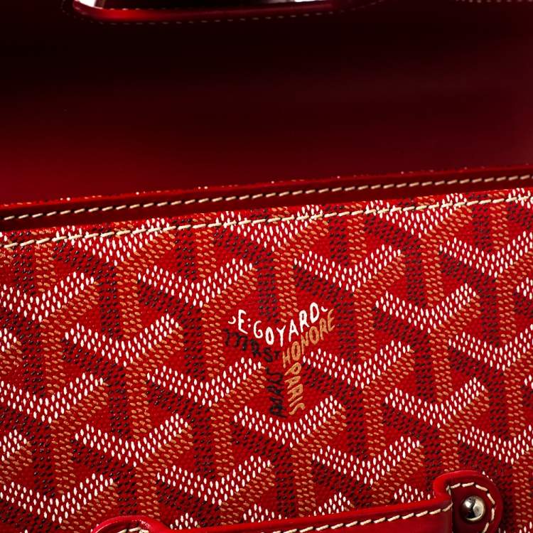 Pre Owned Goyard Red Goyardine Coated Canvas and Leather Saigon Top Handle Bag