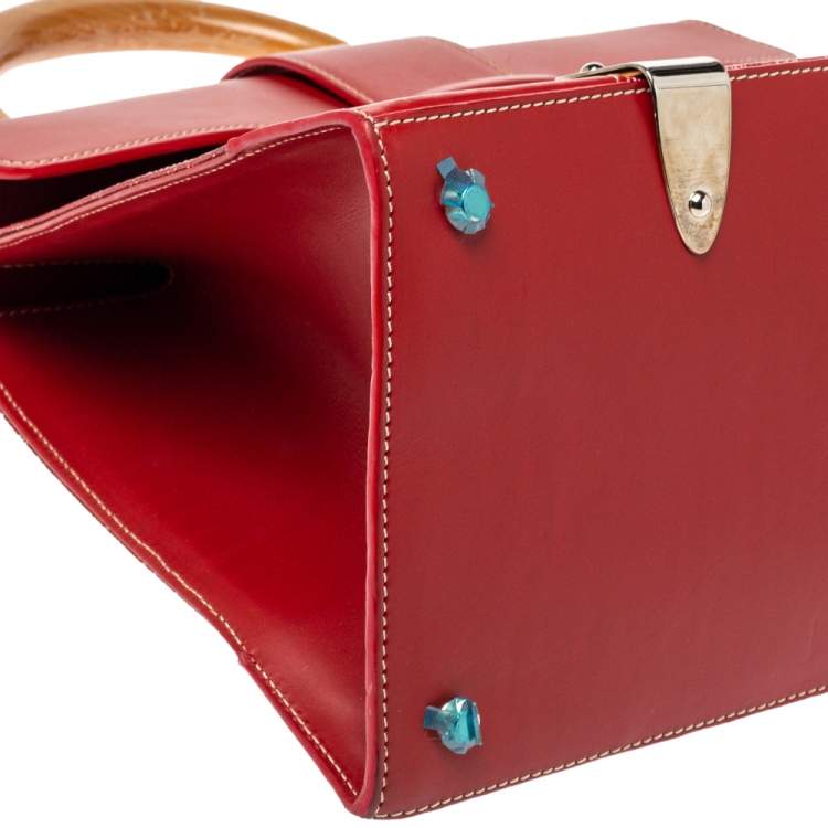 Pre Owned Goyard Red Goyardine Coated Canvas and Leather Saigon Top Handle Bag