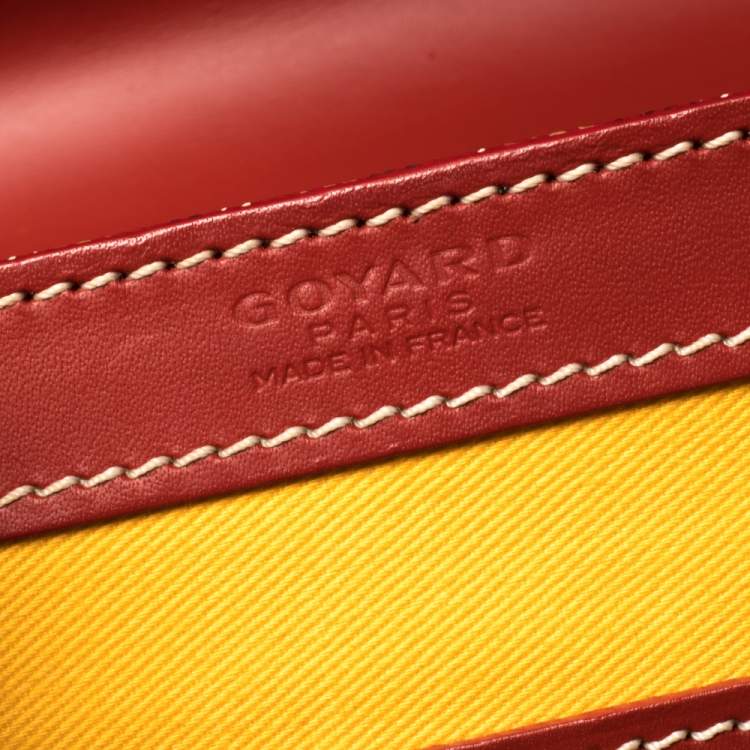 Pre Owned Goyard Red Goyardine Coated Canvas and Leather Saigon Top Handle Bag