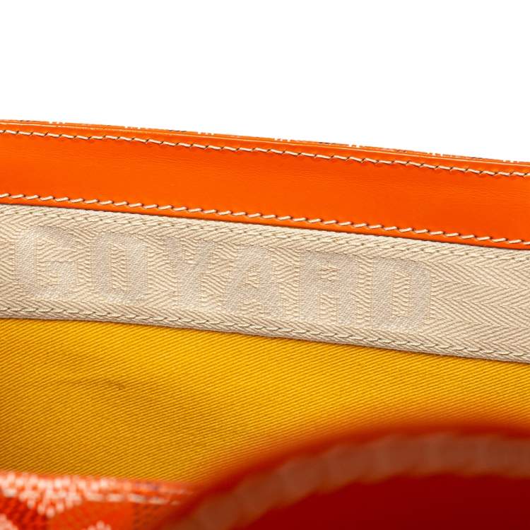 Pre Owned Goyard Orange Goyardine Coated Canvas and Leather Saigon MM Top Handle Bag