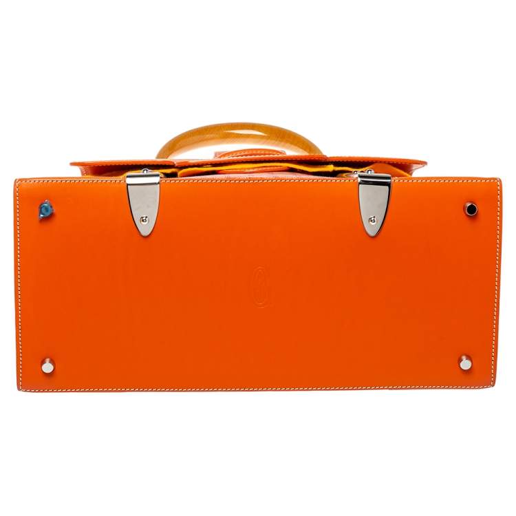 Pre Owned Goyard Orange Goyardine Coated Canvas and Leather Saigon MM Top Handle Bag