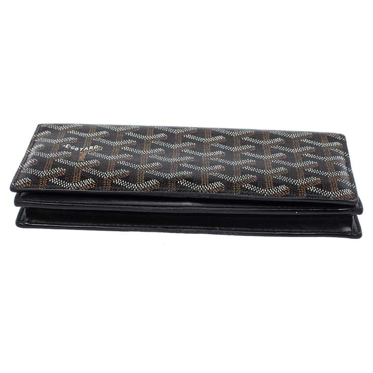 Pre Owned Goyard Black Goyardine Coated Canvas and Leather Richelieu Wallet