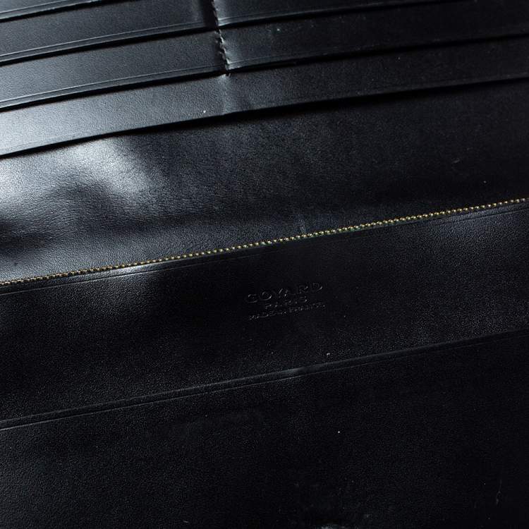 Pre Owned Goyard Black Goyardine Coated Canvas and Leather Richelieu Wallet