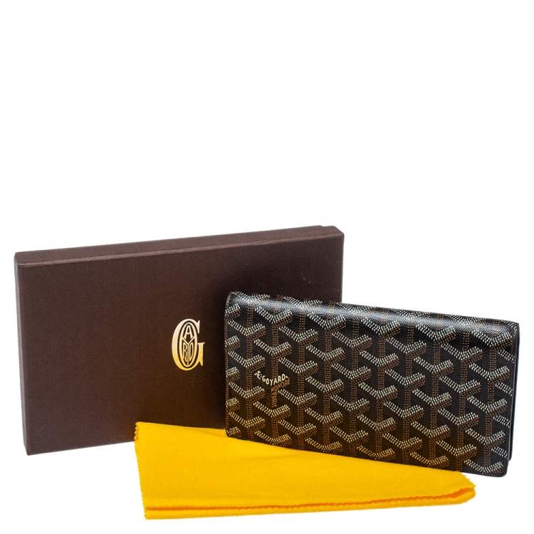 Pre Owned Goyard Black Goyardine Coated Canvas and Leather Richelieu Wallet