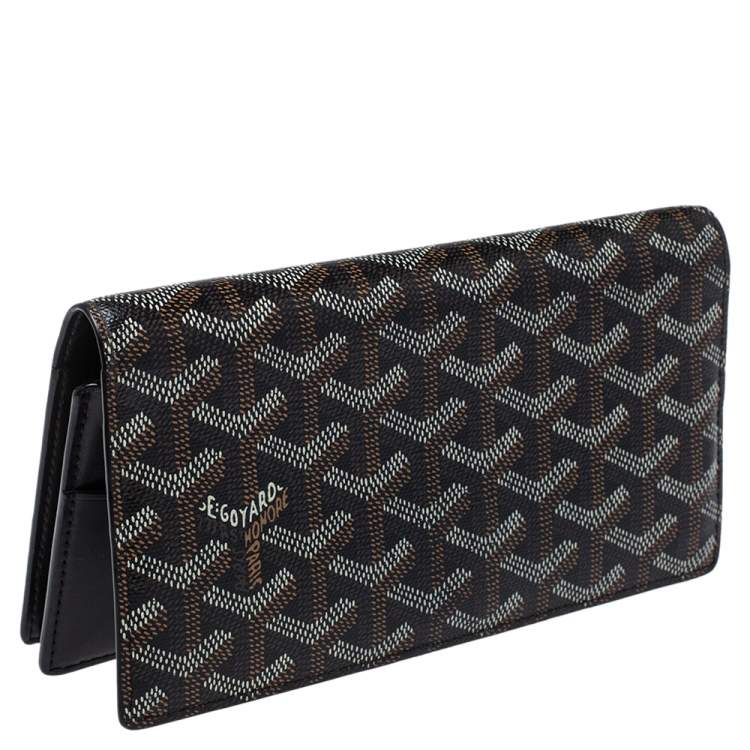 Pre Owned Goyard Black Goyardine Coated Canvas and Leather Richelieu Wallet