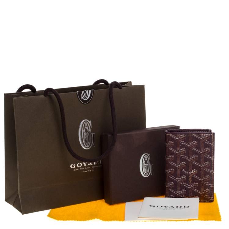 Pre Owned Goyard Burgundy Goyardine Coated Canvas Saint Pierre Bifold Card Holder 