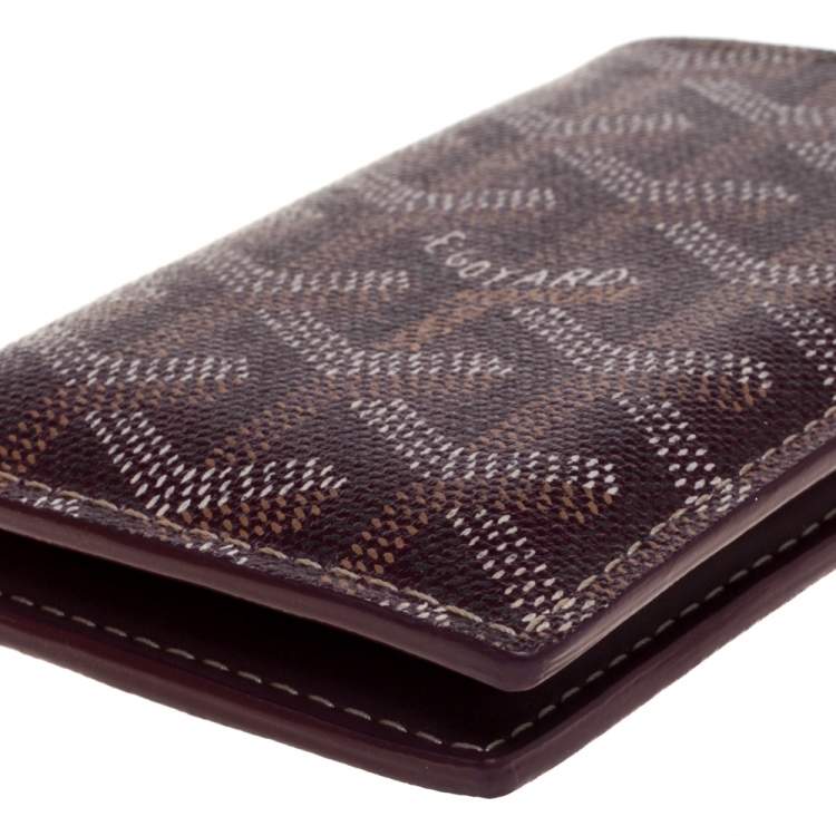 Pre Owned Goyard Burgundy Goyardine Coated Canvas Saint Pierre Bifold Card Holder 