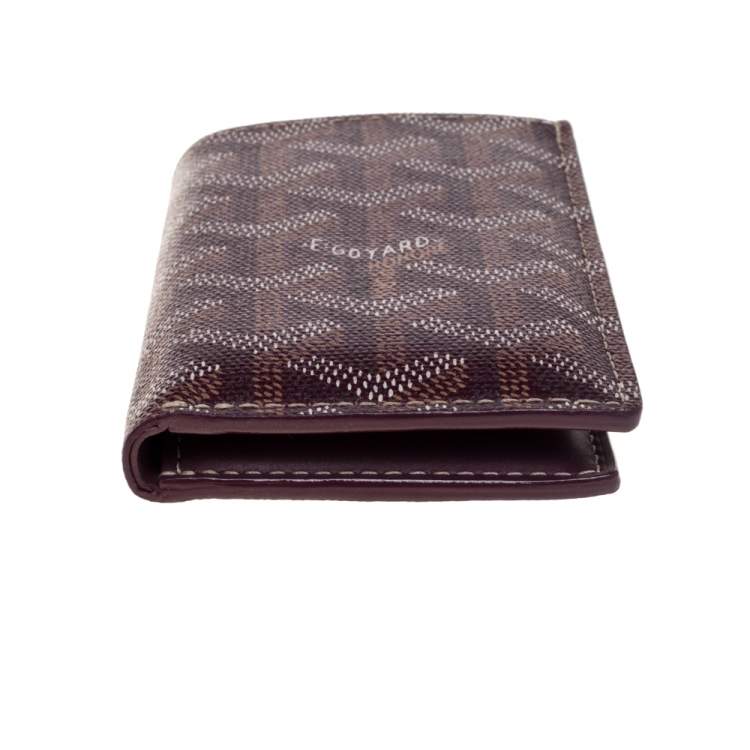 Pre Owned Goyard Burgundy Goyardine Coated Canvas Saint Pierre Bifold Card Holder 