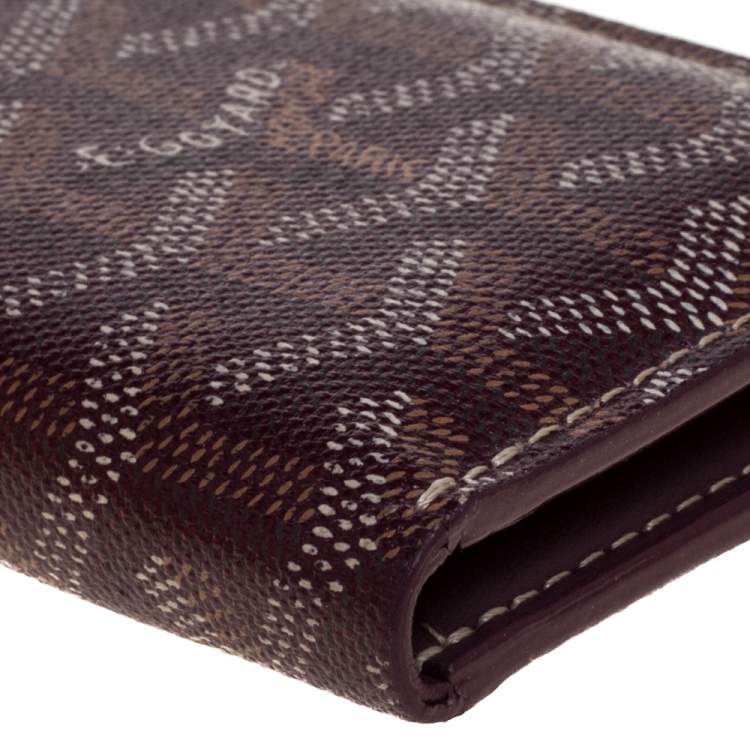 Pre Owned Goyard Burgundy Goyardine Coated Canvas Saint Pierre Bifold Card Holder 