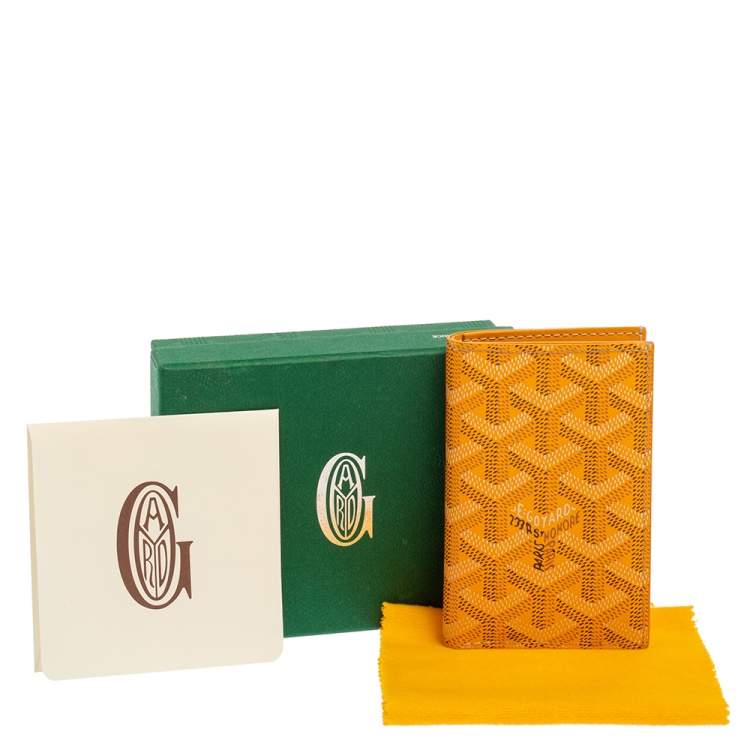 Pre Owned Goyard Yellow Goyardine Coated Canvas St. Marc Bifold Card Holder