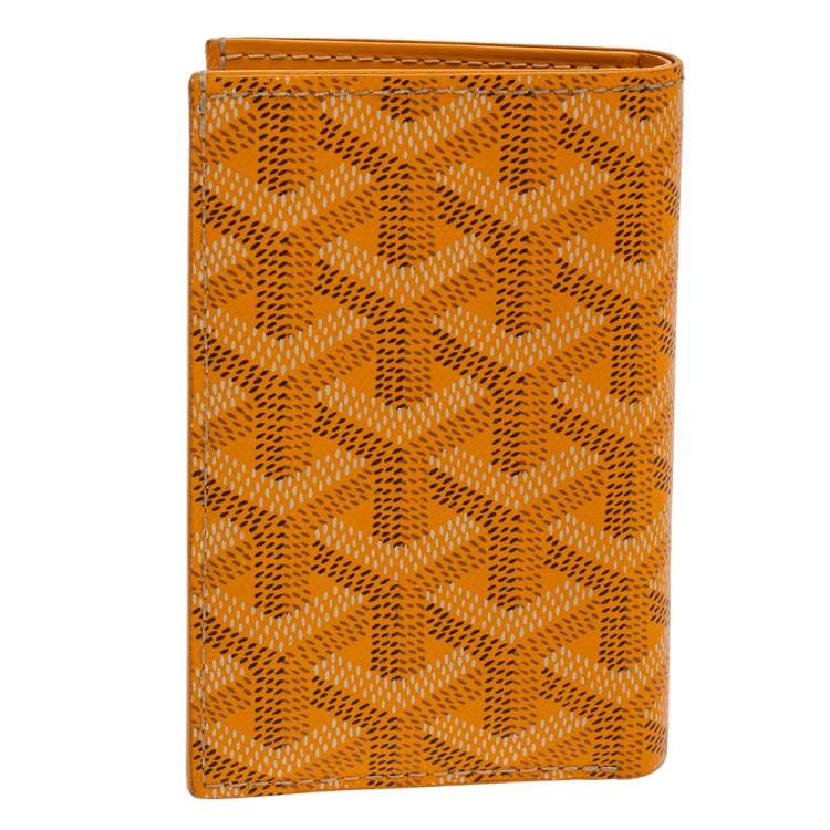 Pre Owned Goyard Yellow Goyardine Coated Canvas St. Marc Bifold Card Holder