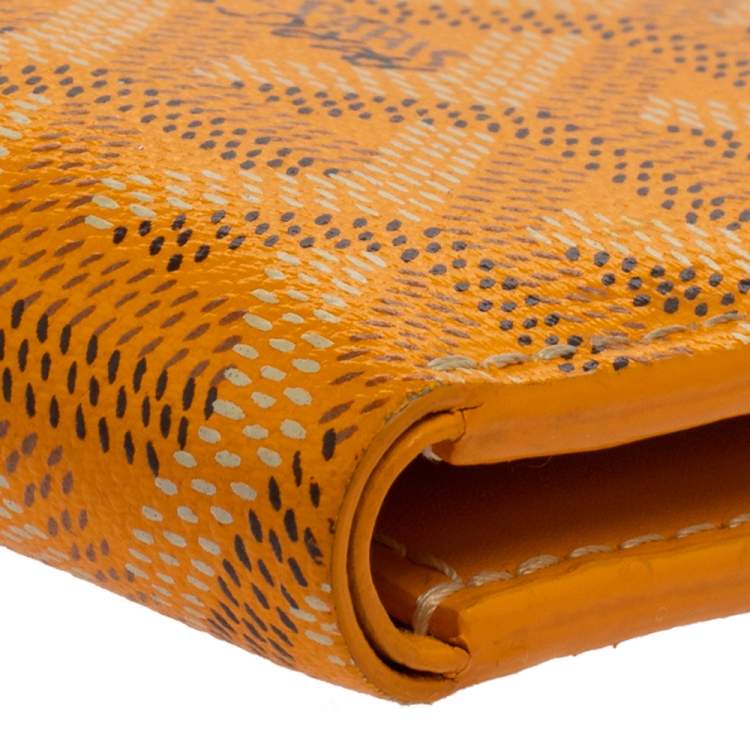 Pre Owned Goyard Yellow Goyardine Coated Canvas St. Marc Bifold Card Holder