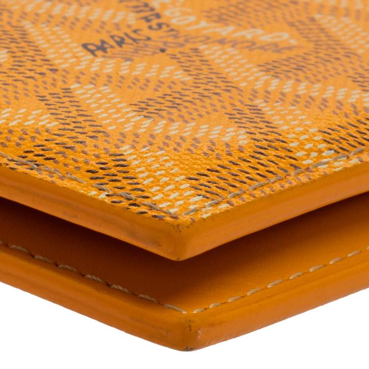 Pre Owned Goyard Yellow Goyardine Coated Canvas St. Marc Bifold Card Holder