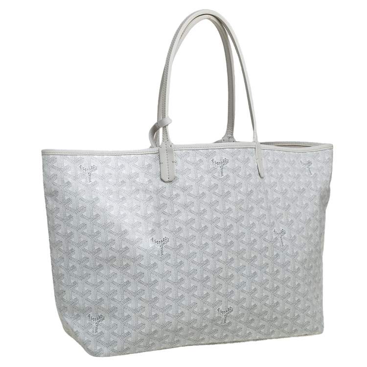 Pre Owned Goyard White Goyardine Coated Canvas St. Louis PM Tote