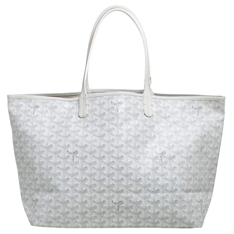 Pre Owned Goyard White Goyardine Coated Canvas St. Louis PM Tote
