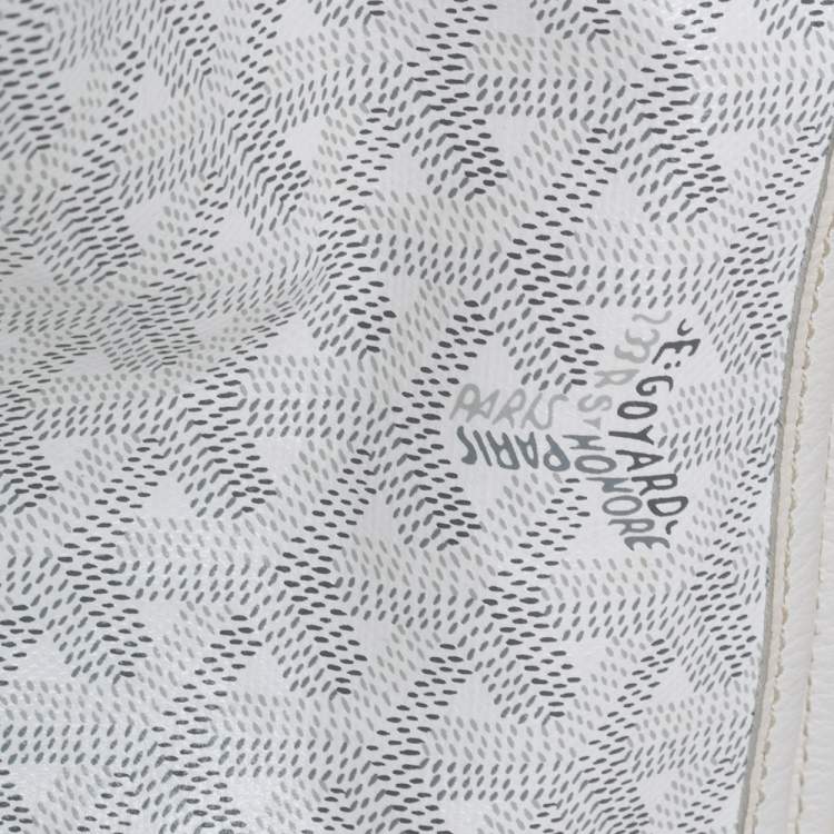 Pre Owned Goyard White Goyardine Coated Canvas St. Louis PM Tote