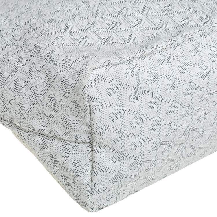 Pre Owned Goyard White Goyardine Coated Canvas St. Louis PM Tote