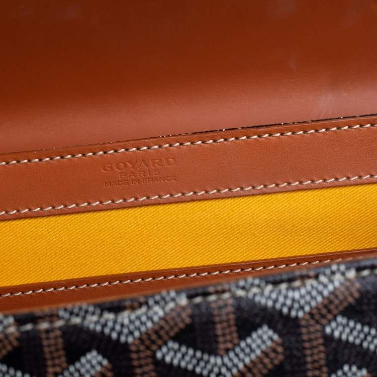 Pre Owned Goyard Brown/Cognac Coated Canvas and Leather Saigon Top Handle Bag