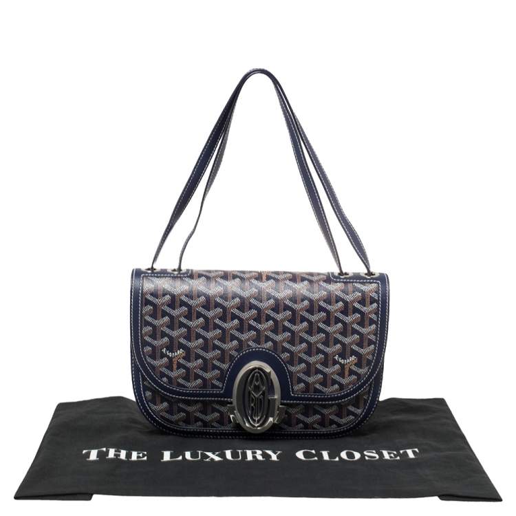 Pre Owned Goyard Blue Goyardine Coated Canvas 223 PM Shoulder Bag