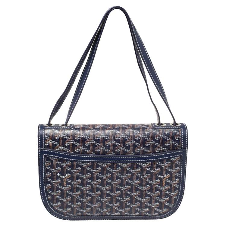 Pre Owned Goyard Blue Goyardine Coated Canvas 223 PM Shoulder Bag