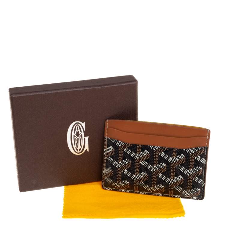 Pre Owned Goyard Brown Goyardine Coated Canvas and Leather Saint Sulpice Card Holder