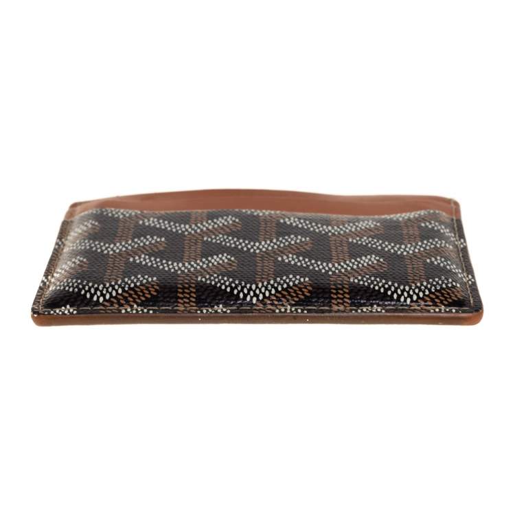 Pre Owned Goyard Brown Goyardine Coated Canvas and Leather Saint Sulpice Card Holder