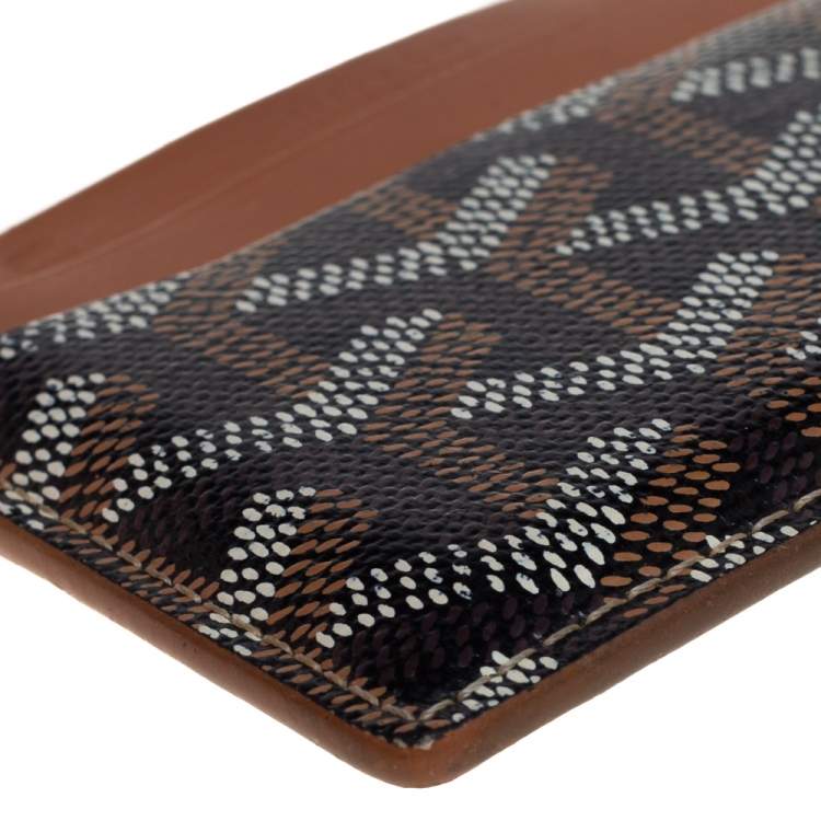 Pre Owned Goyard Brown Goyardine Coated Canvas and Leather Saint Sulpice Card Holder