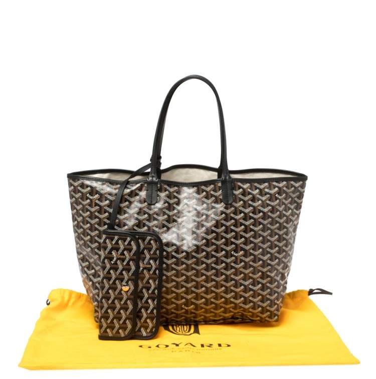 Pre Owned Goyard Black Goyardine Coated Canvas Saint Louis PM Tote