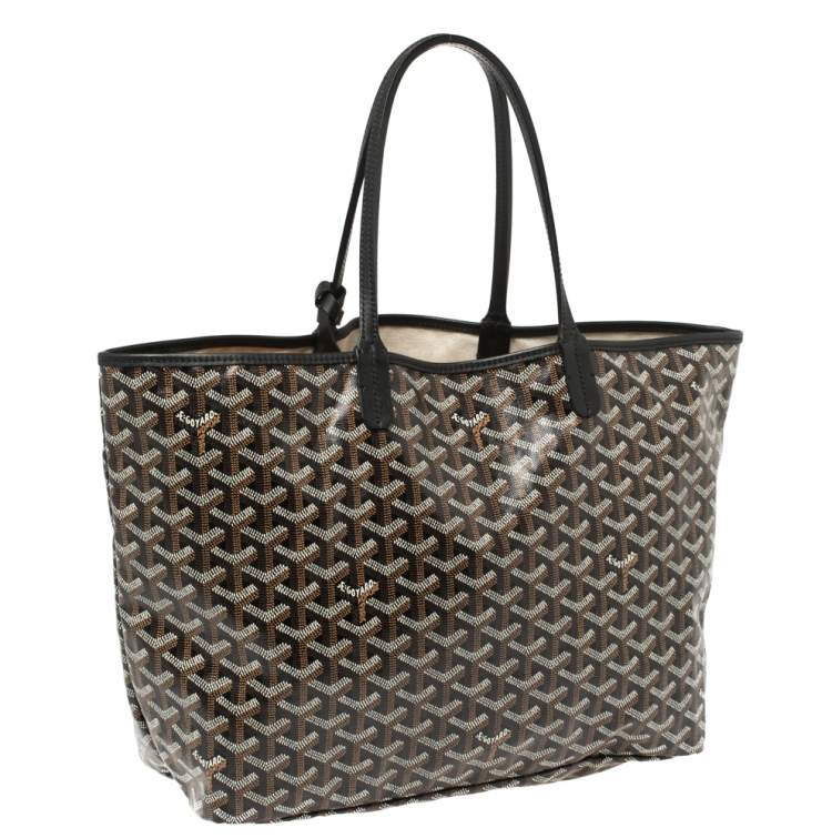Pre Owned Goyard Black Goyardine Coated Canvas Saint Louis PM Tote