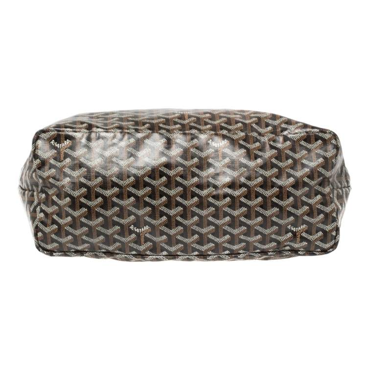 Pre Owned Goyard Black Goyardine Coated Canvas Saint Louis PM Tote