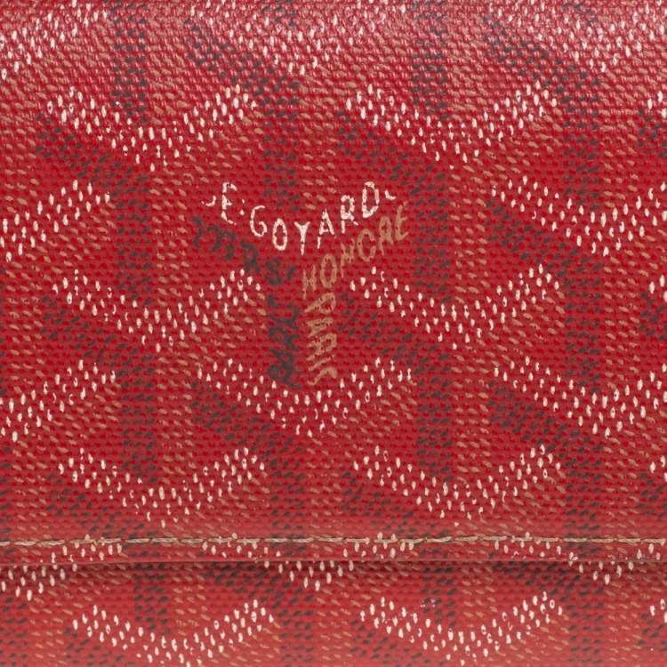 Pre Owned Goyard Red Goyardine Coated Canvas Varenne Continental Wallet