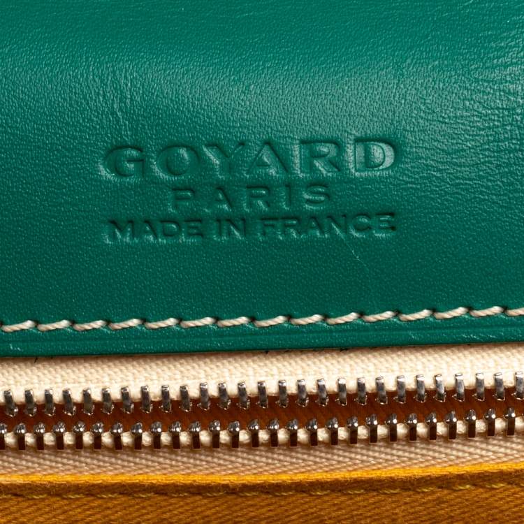 Pre Owned Goyard Green Goyardine Coated Canvas and Leather Belvedere MM Saddle Bag