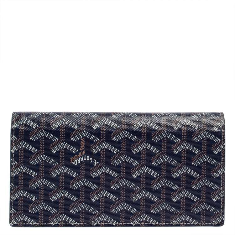 Pre Owned Goyard Navy Blue Coated Canvas Richelieu Wallet