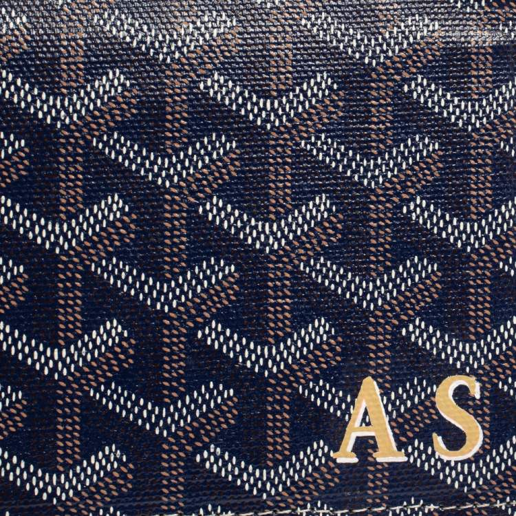 Pre Owned Goyard Navy Blue Coated Canvas Richelieu Wallet