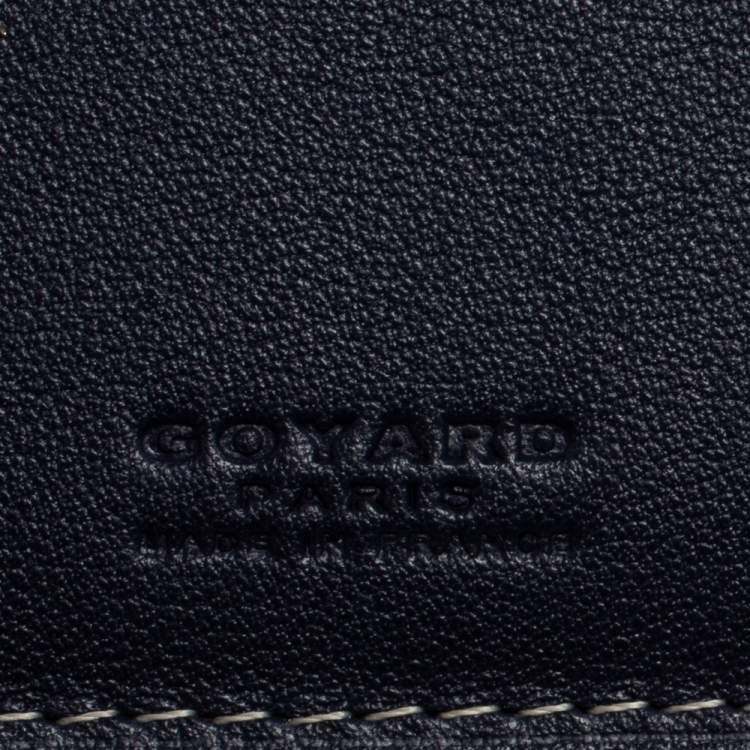 Pre Owned Goyard Navy Blue Coated Canvas Richelieu Wallet